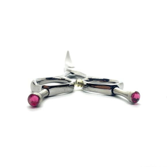 New Moon - Moontail 7.25” Show-Class Finish Super Curve Pink Gem Scissors - Picture 2 of 7